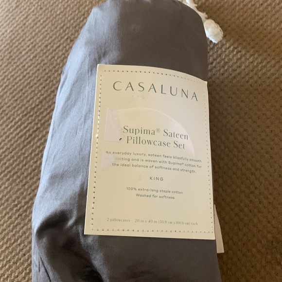 Casaluna 500 Thread Count Washed Supima Sateen Solid Pillowcase Set King… - Picture 1 of 5